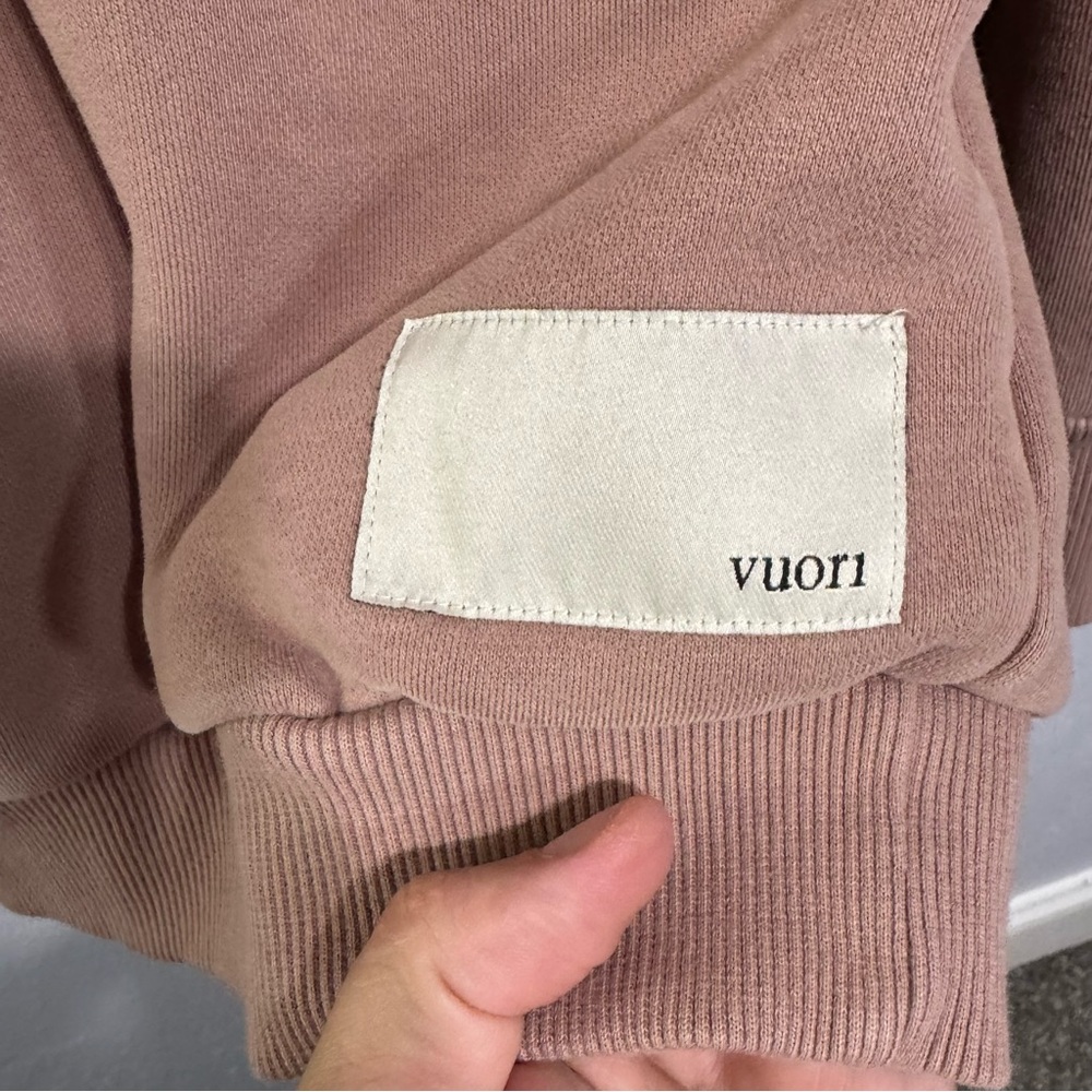 Vuori Restore oversized hoodie Blush Pink Sweatshirt with White Patch xs - Picture 3 of 8